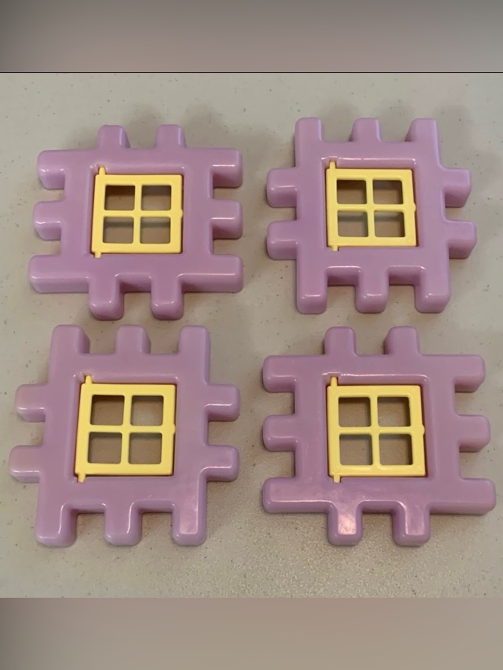 Vintage Little Tikes Wee Waffle Blocks Window Replacement Lot Purple Yellow Open